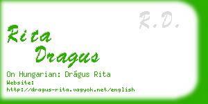 rita dragus business card